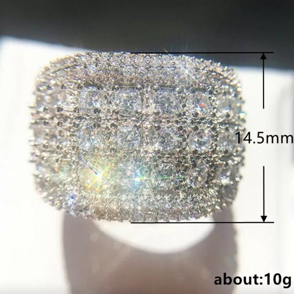 NEW 925 Sterling Silver Diamond Ring Band - Picture 7 of 7